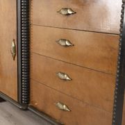 1940s vintage sideboard in wood and glass Italian Art Deco design