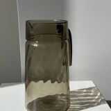 Vintage striated smoked glass carafe