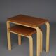 Nested tables model 88 by Alvar Aalto for Artek, 1960s. Set of 2.