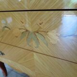 Vintage Louis XV style chest of drawers in citron wood veneer