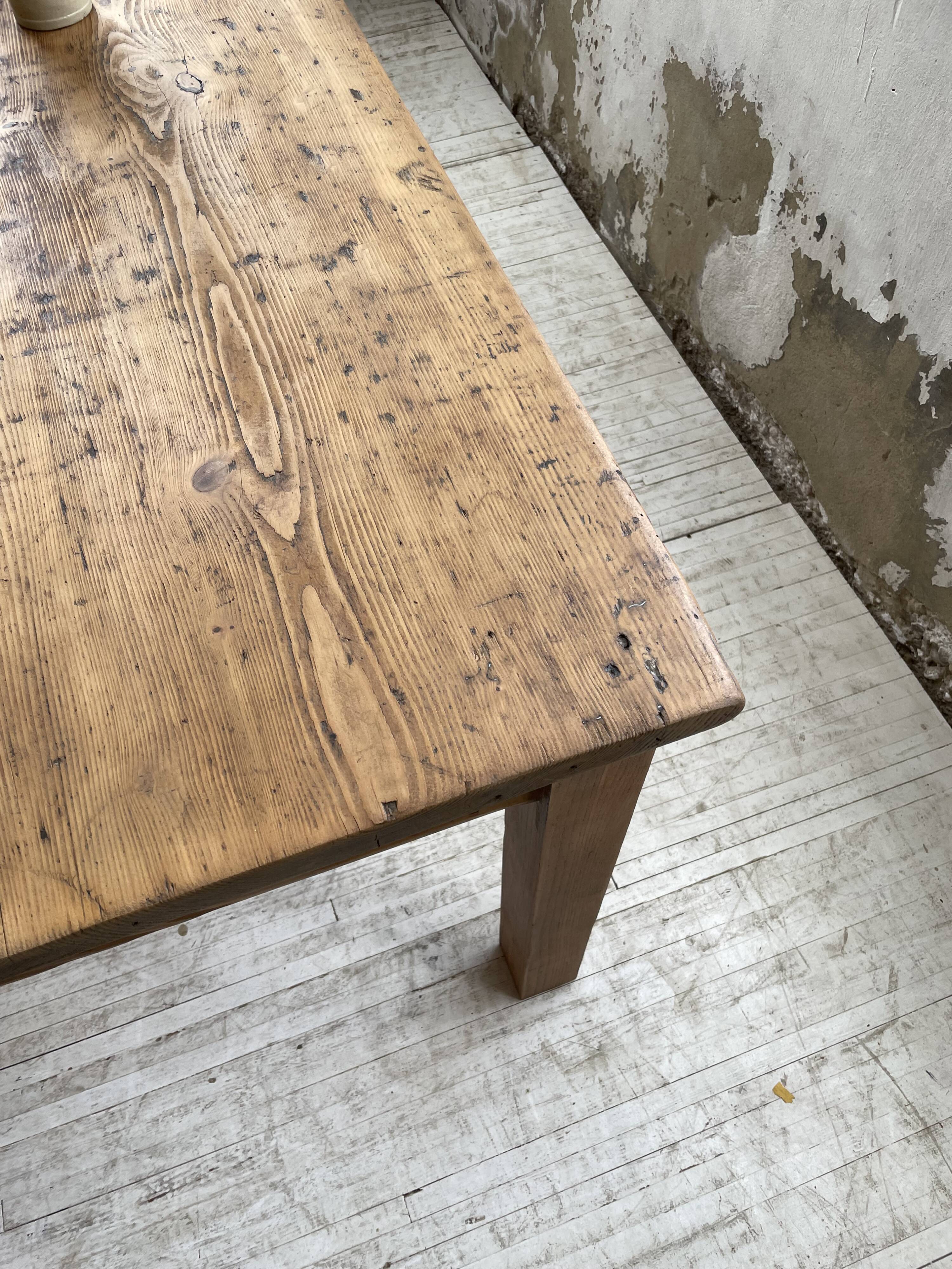 Farmhouse table in elm and pine 2m