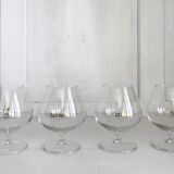 Set of 4 small Izarra and Clés des Ducs armagnac glasses