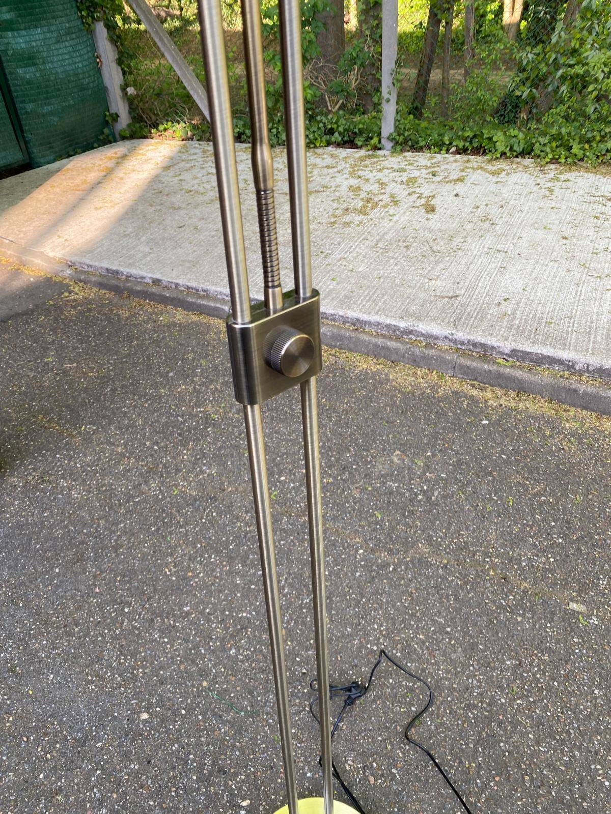 Dunakeszi vintage double floor lamp in chrome steel with reading light