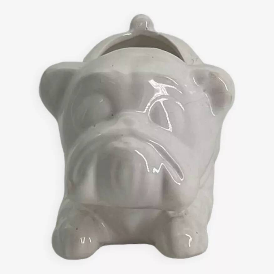 Ceramic dog-shaped planter