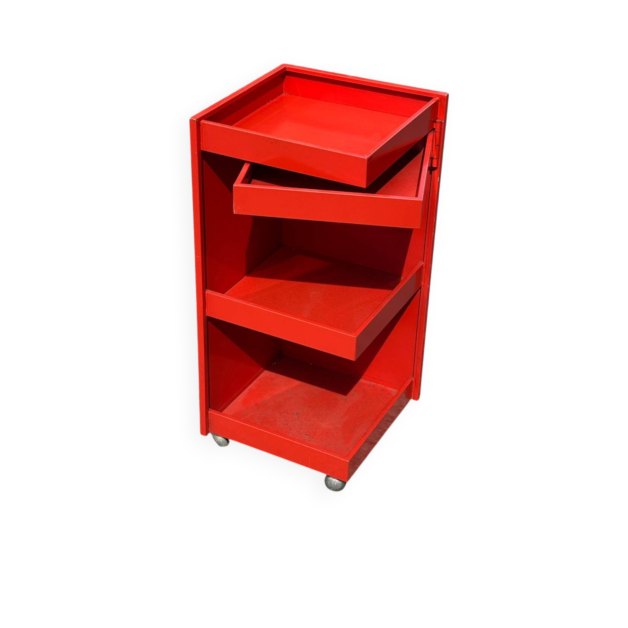 1970 metal trolley cart produced by Prisunic
