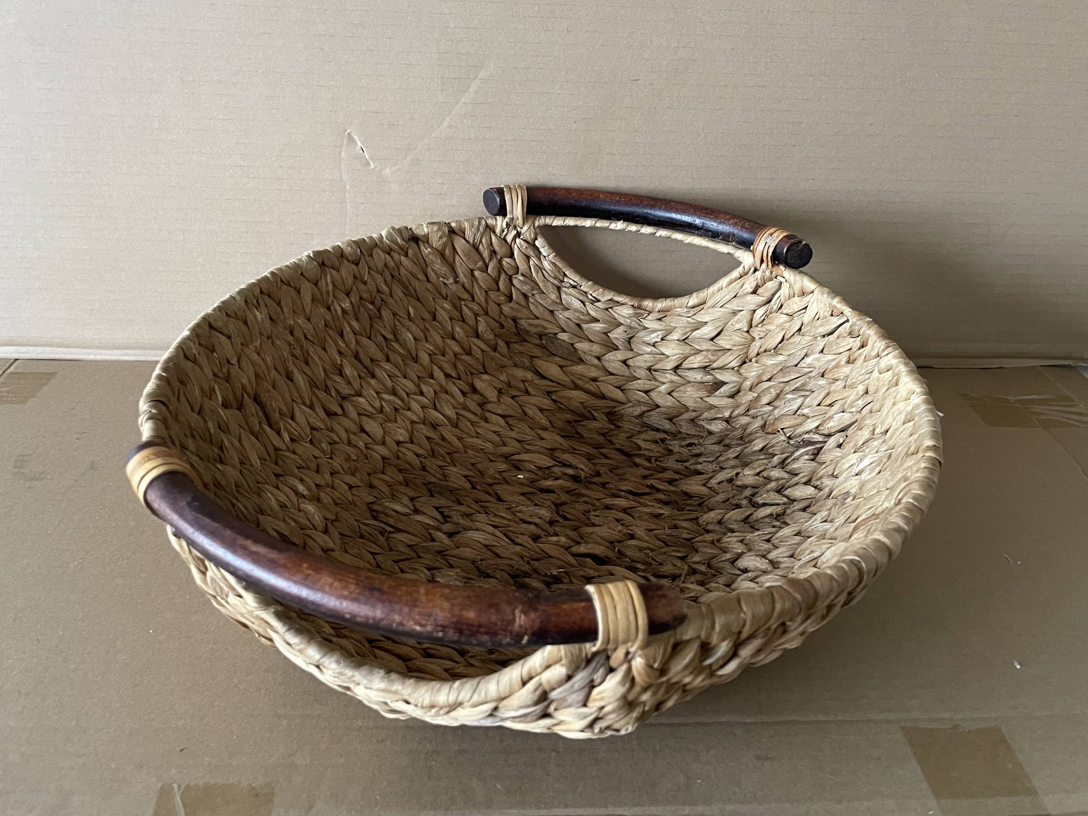 Large basket made of woven water hyacinth