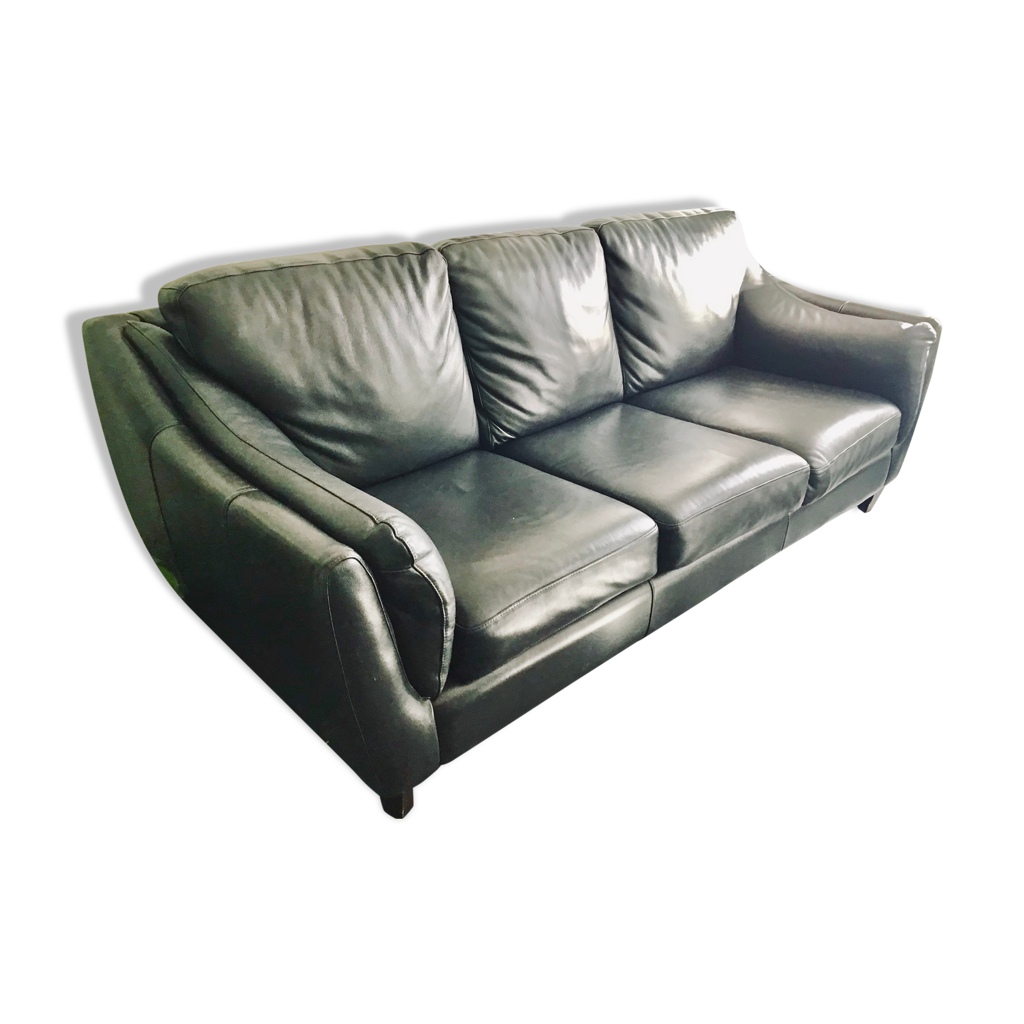 Canapé 3 Places En Cuir Blanc Roche Bobois, Occasion, Avec Coussins, Dimensions L194 H54