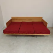 Folding bench Daybed sofa red and black fabric Libena Ex Teh