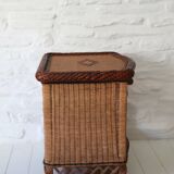 Pair of Wicker Bedside Tables, Vivai Del Sud, design XX Italy