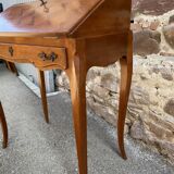 Louis XV style cherry wood Dos d'Âne scriban slope desk 1970