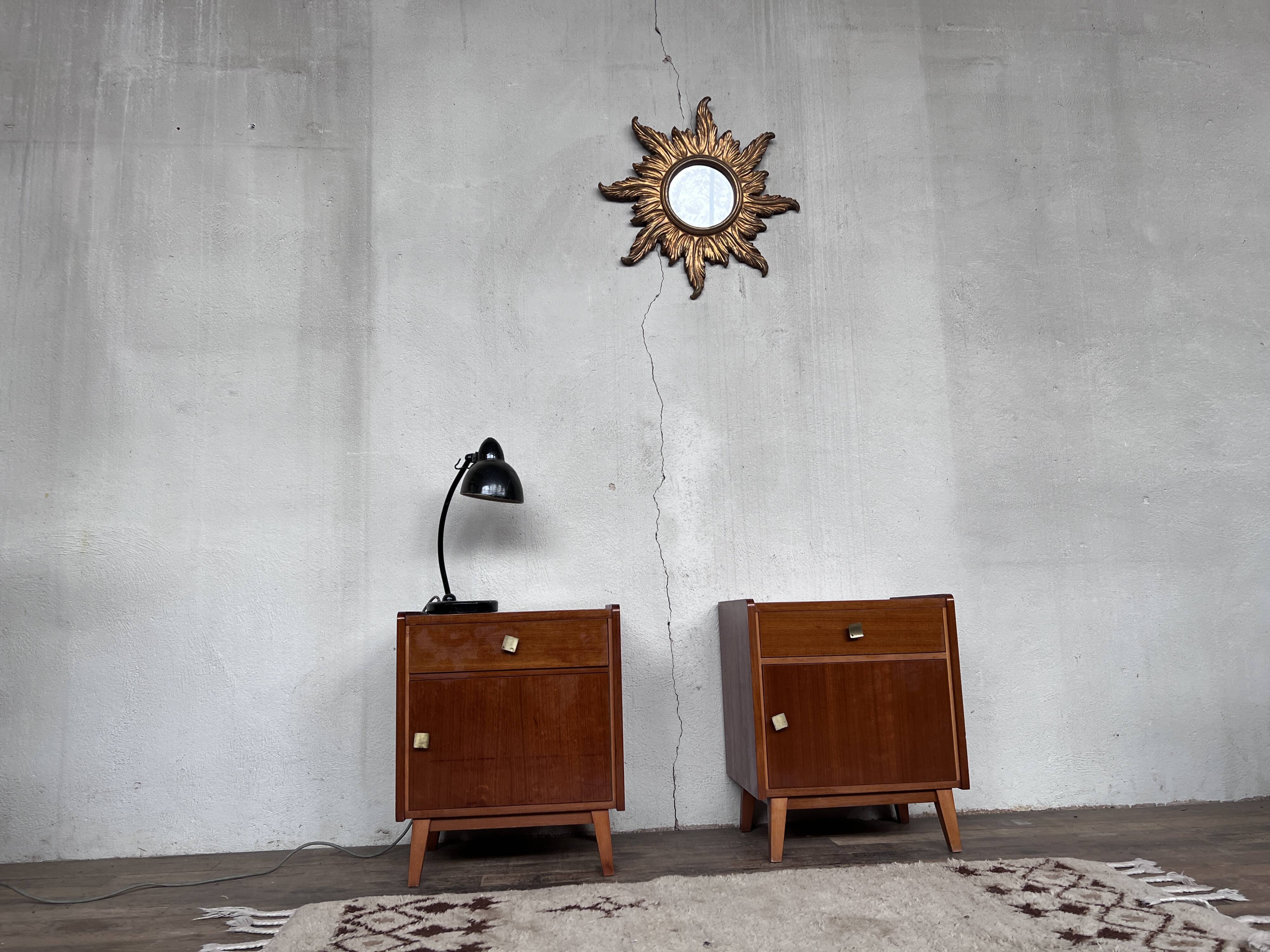 Paire de deux tables chevet 1950