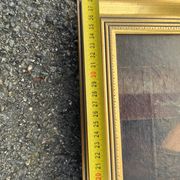 Antique painting - Oil on canvas "The Young Smoker" - Signed - Gilded frame 19th century