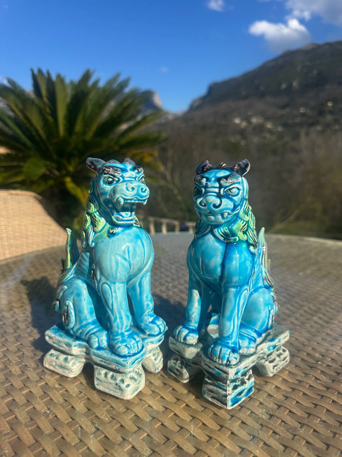Ceramic Lion Dog Figurines
