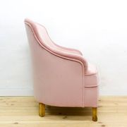 Fauteuil en tissu et bois de style mid-century, années 1950