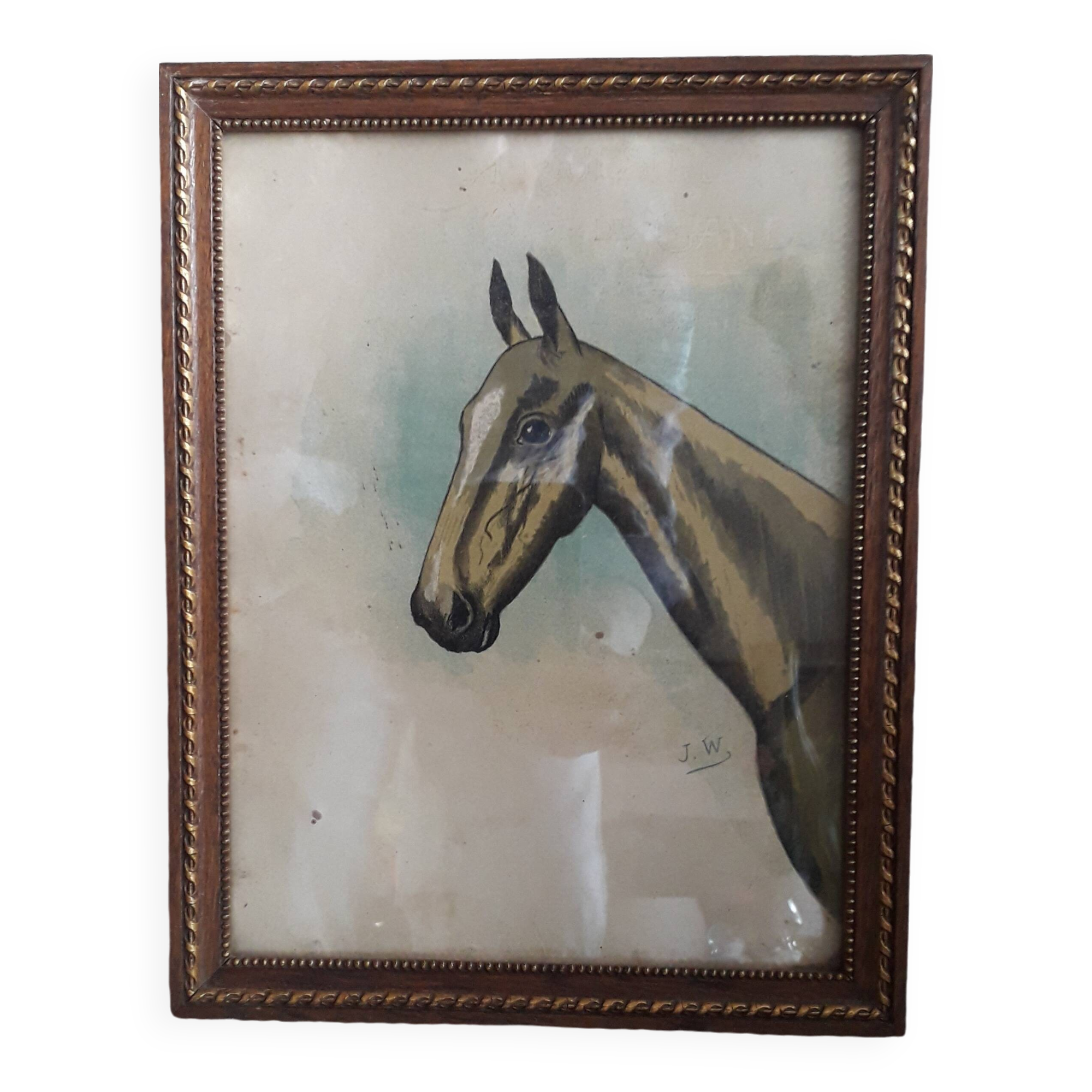Old painting representing a horse