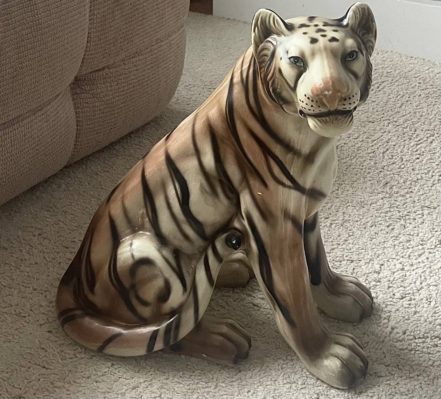 Enamelled ceramic tiger 1970