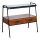 Console vintage scandinave en teck et marbre 1960