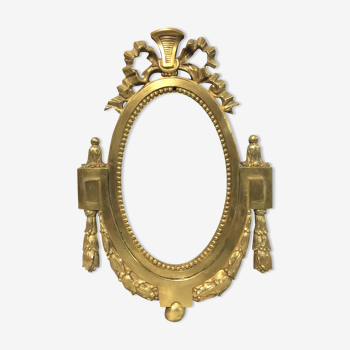 Oval frame in solid gilded bronze napoleon III