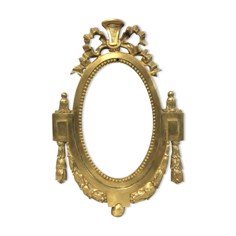 Oval frame in solid gilded bronze napoleon III