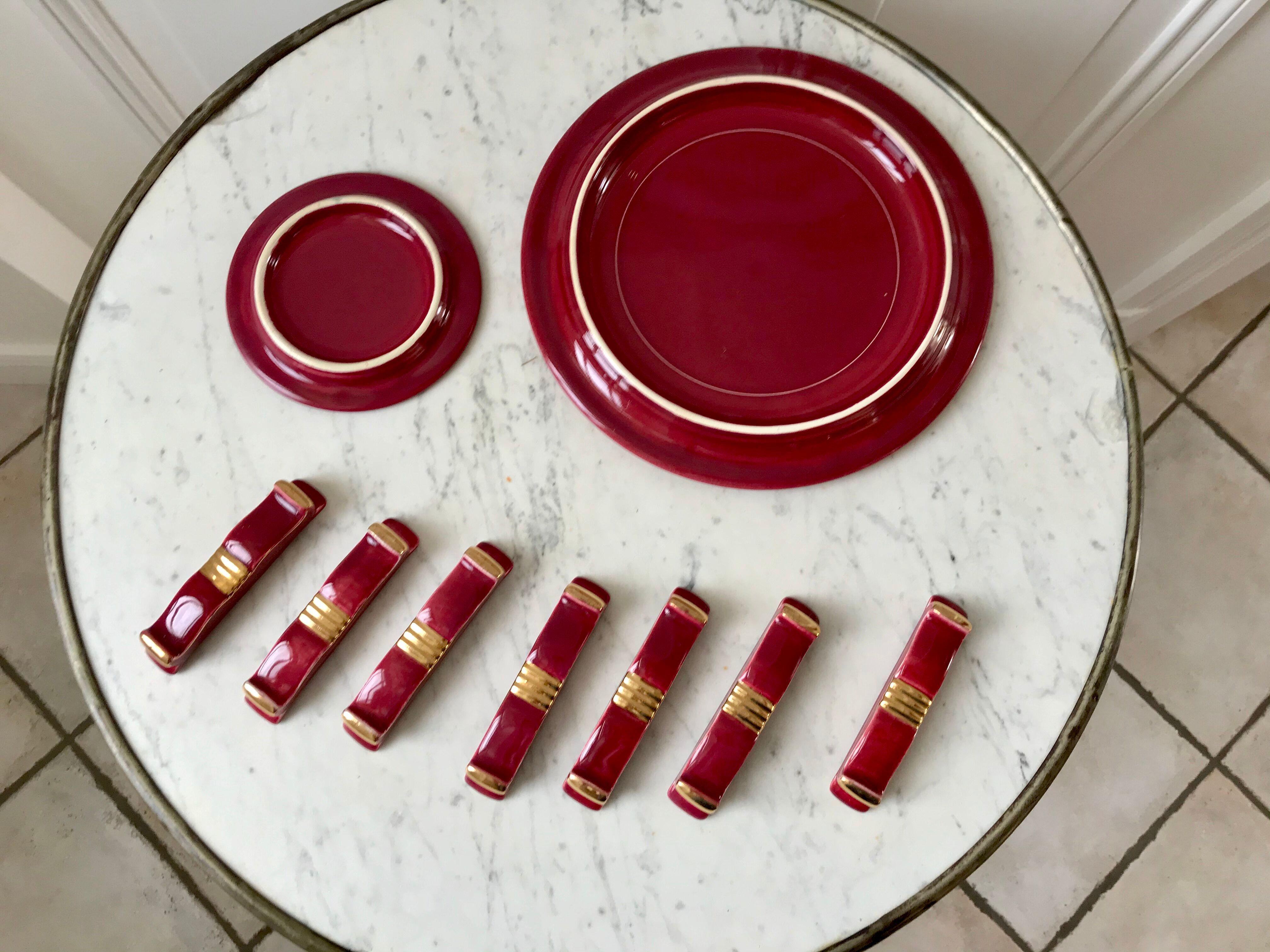 Art Deco set wine lees color 30s