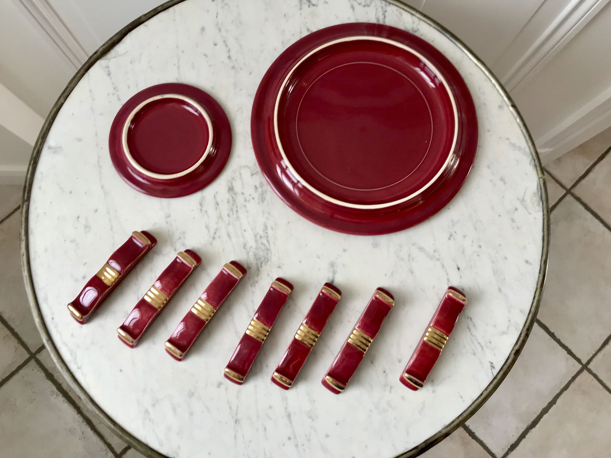 Art Deco set wine lees color 30s
