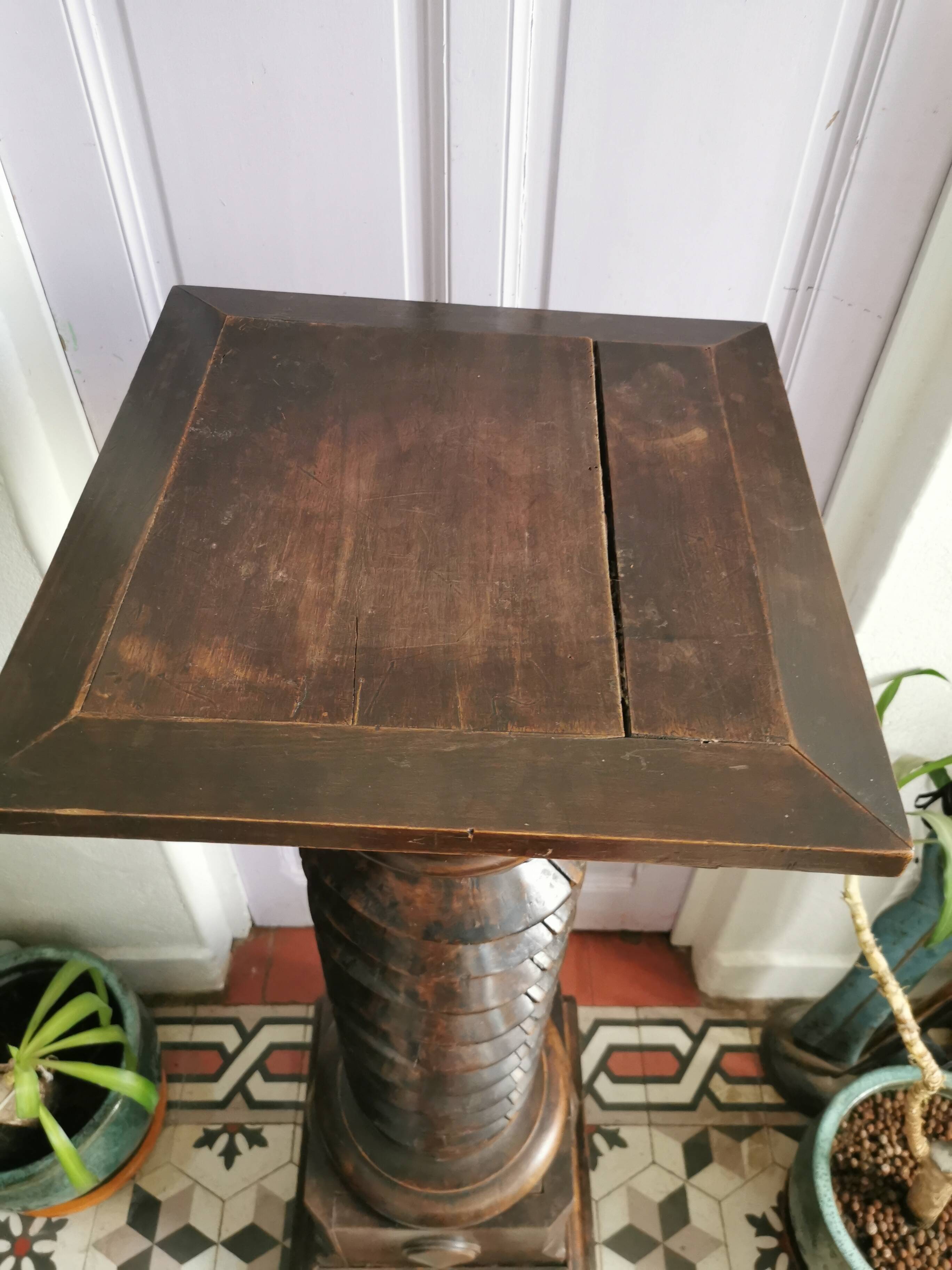 Old solid oak press screw