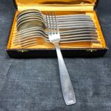 Lot of 12 cutlery in silver metal Deetjen 100