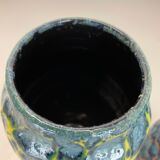set of 2 Rare Super Color Crusty Fat Lava Vases by Scheurich, Germany WGP, 1970s