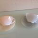 Pair of polychrome opaline cups by Arcopal / vintage 60s-70s
