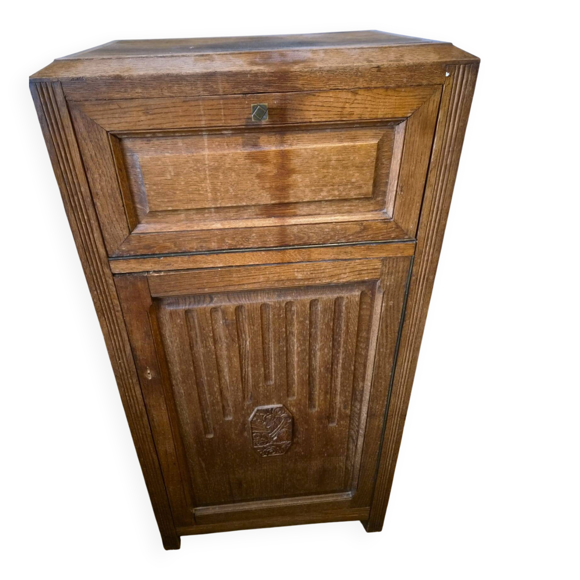 Art Deco radio/gramophone cabinet – solid oak – 1930s-40s