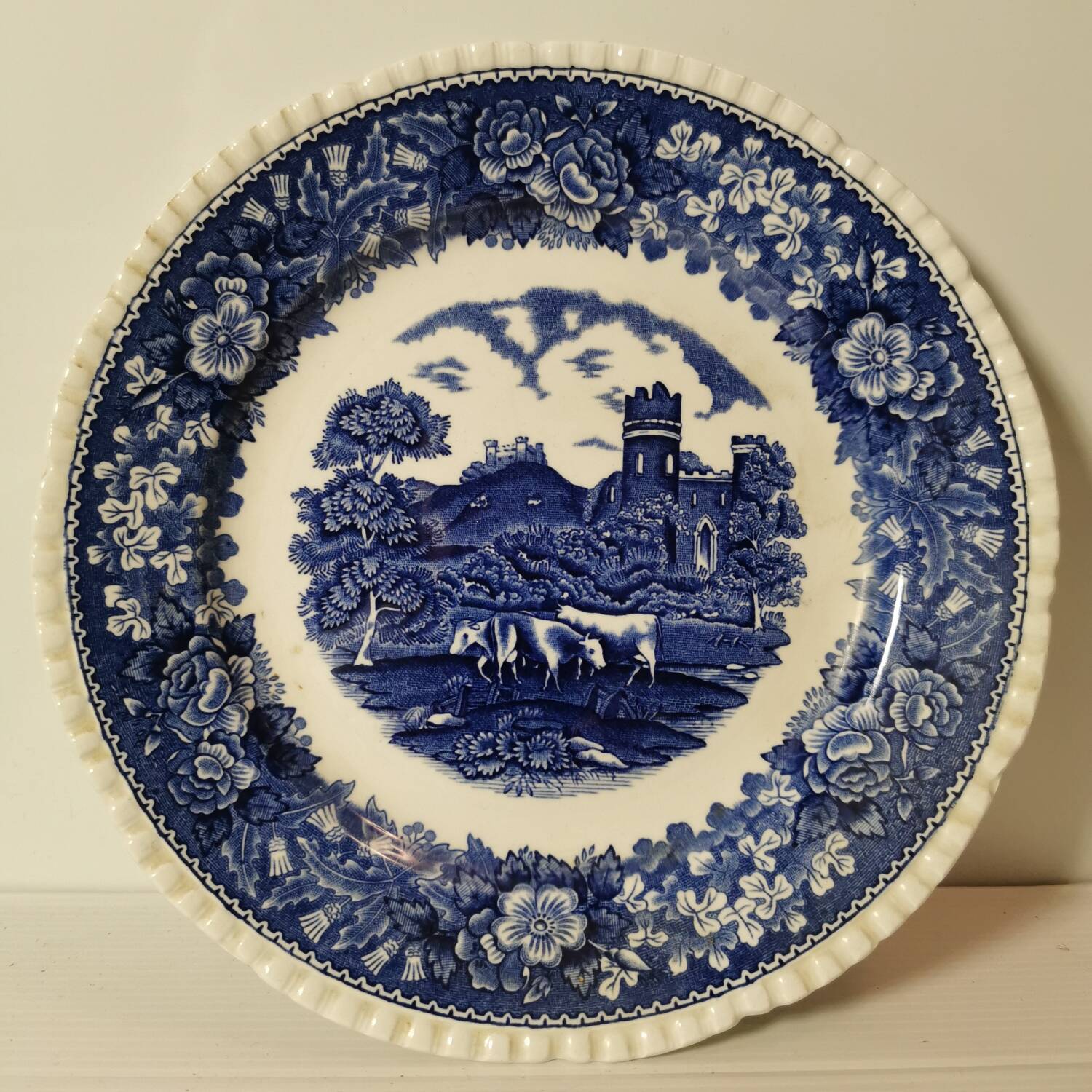 Adams English Scenic Ironstone Blue Plate