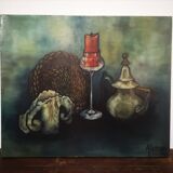 Oil on ancient still life canvas