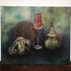 Oil on ancient still life canvas
