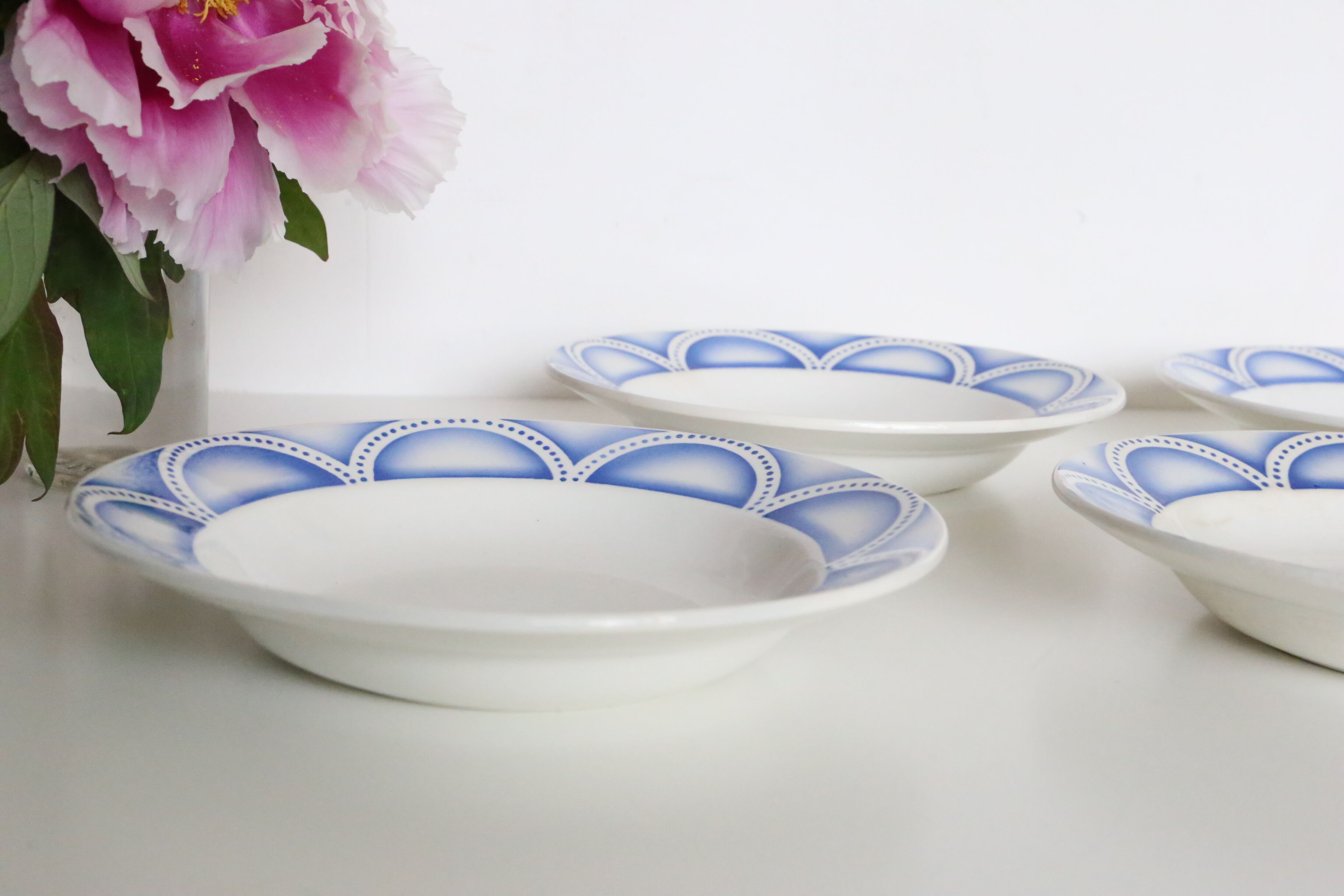 Set de 4 assiettes creuses Sarreguemines motif Arcades