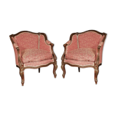 Pair of Louis XV style shepherdess armchairs