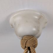 Timeless Art Deco pendant lamp in carved alabaster with black veins, 1920s