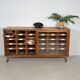 Vintage German Pine Sideboard / Sorting Cabinet with 24 Drawers & Glass Sli