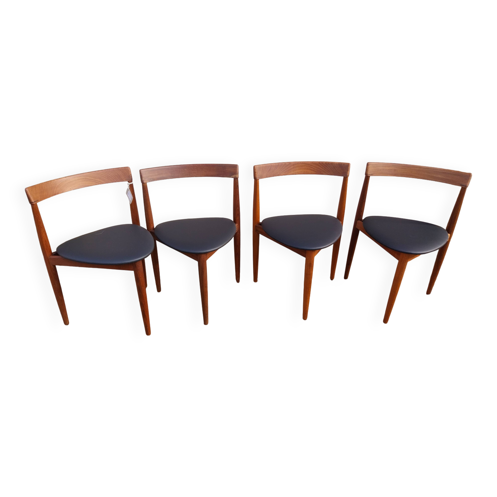 4 chaises "roundette" Hans Olsen par Frem Rolje 1960