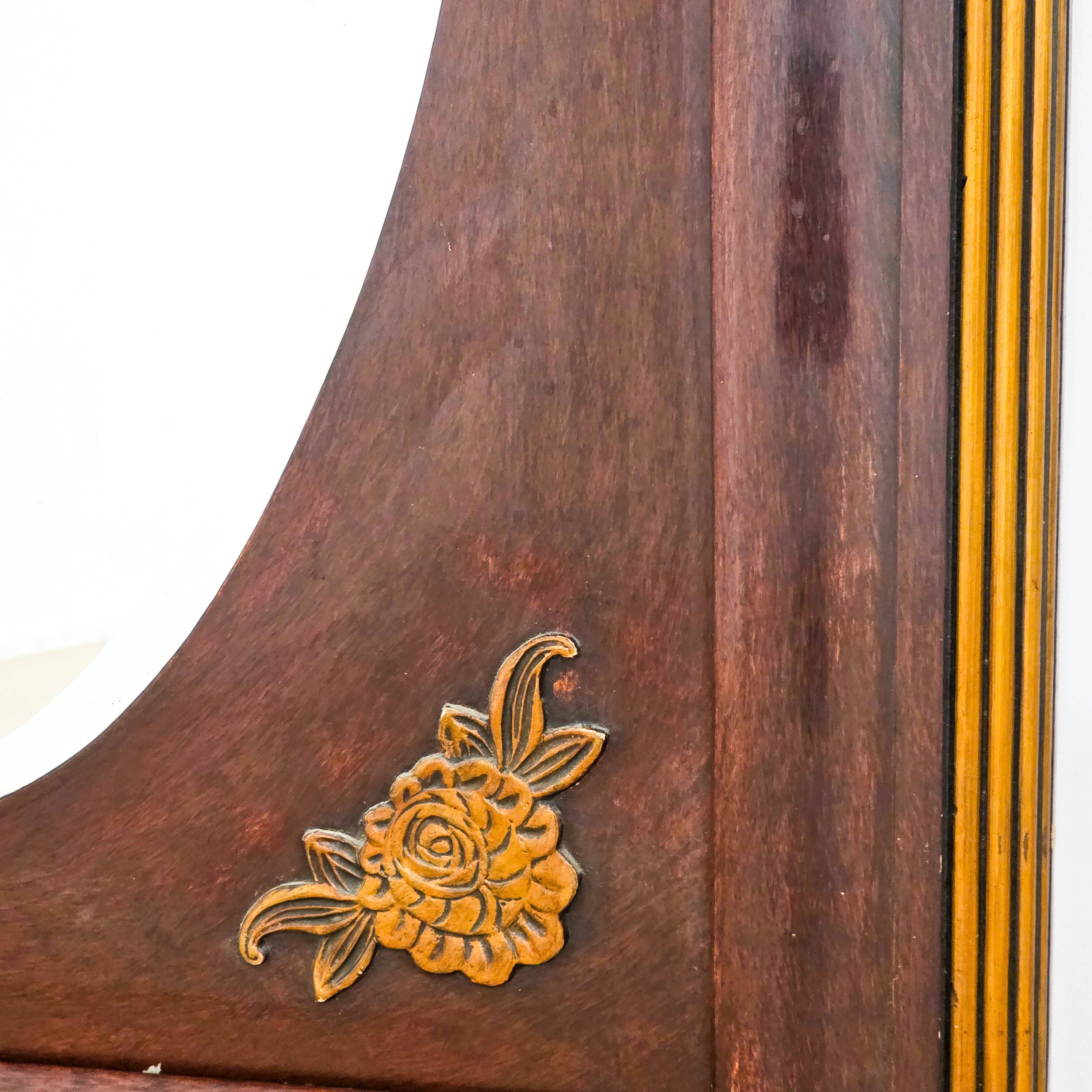 Large carved wooden mirror – Art Nouveau from the 1900s