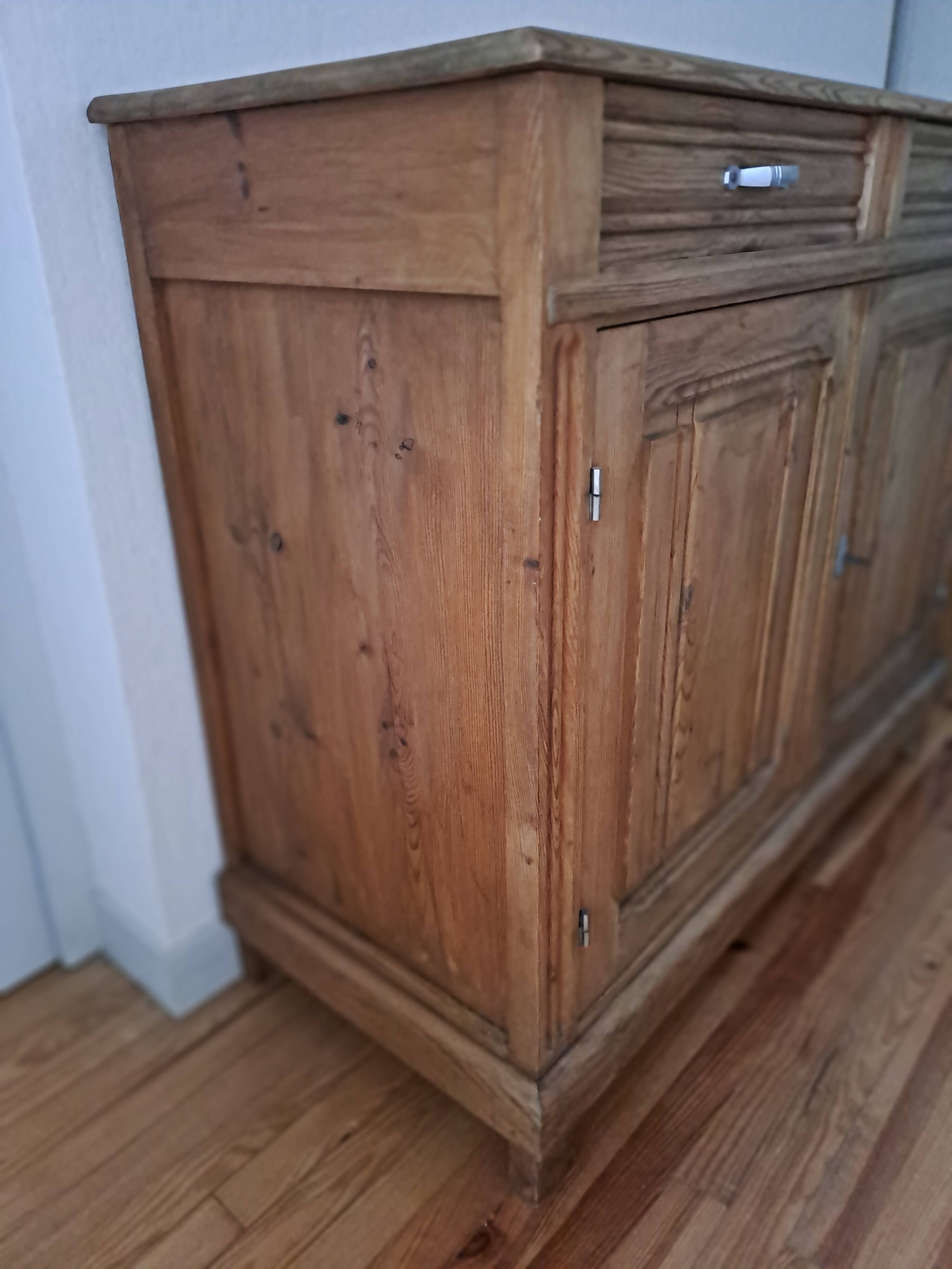 Old Parisian sideboard in raw wood