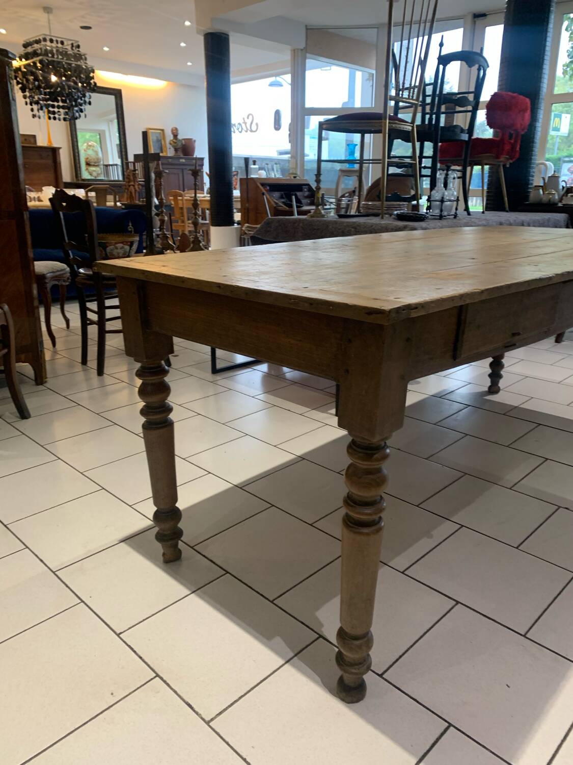 Old rustic 19th century farmhouse table
