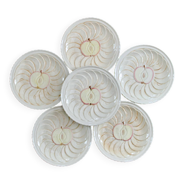 Assiettes vintage en barbotine trompe l'oeil tarte aux pommes