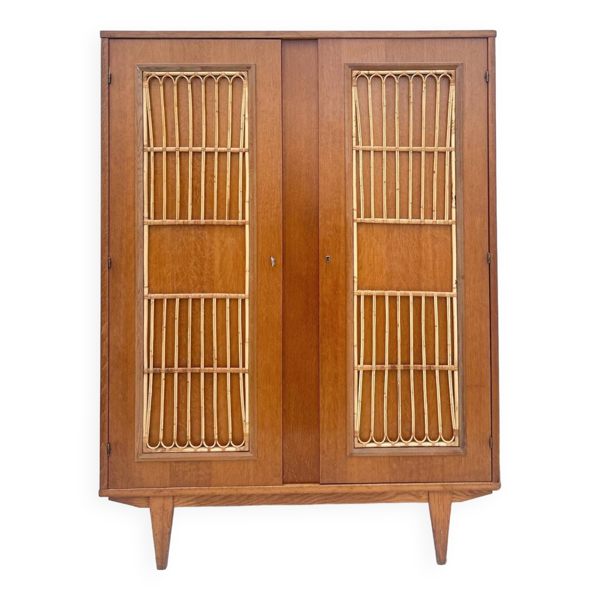 Vintage rattan cabinet