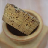 Large glazed terracotta pot with original cork lid
