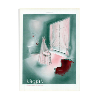 vintage poster 30s - Voils RHODIA -30x40cm