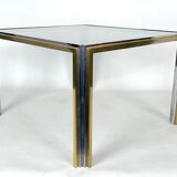 Mid-Century Modern chrome and brass side table, Romeo Rega style. 70s