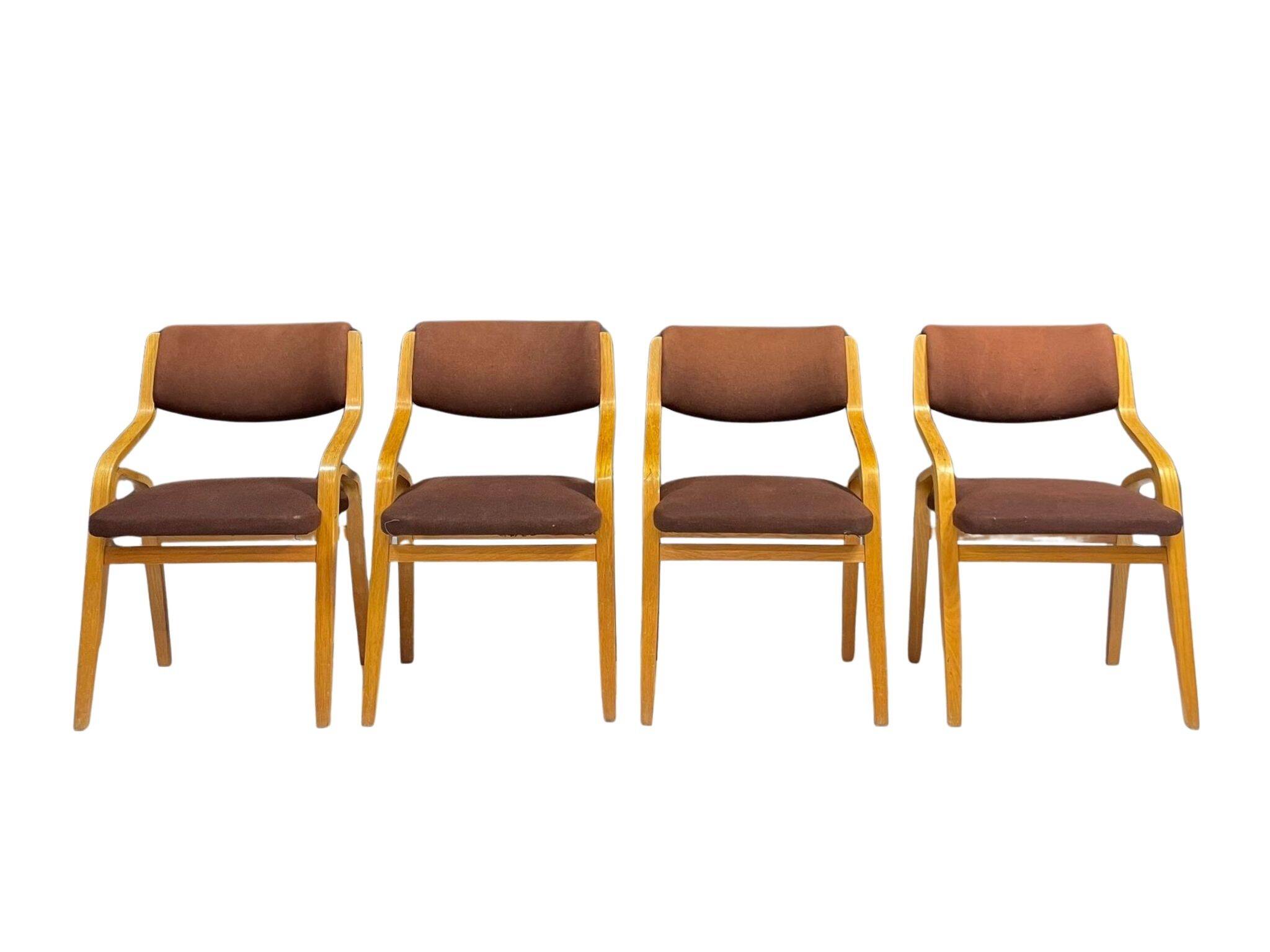 Set of chairs by Ludvík Volák for Dřevopodnik Holešov, Czechoslovakia, 1970s