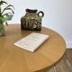 Tripod coffee table in wood and two-tone marquetry Scandinavian design 50s-60s