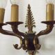 Set of 3 Bronze French Empire Style Triple Light Wall Sconces Neoclassical