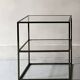 Vintage metal and glass bedside / side table, circa 1970 design